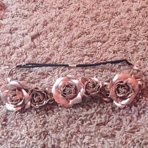Rose gold floral headband